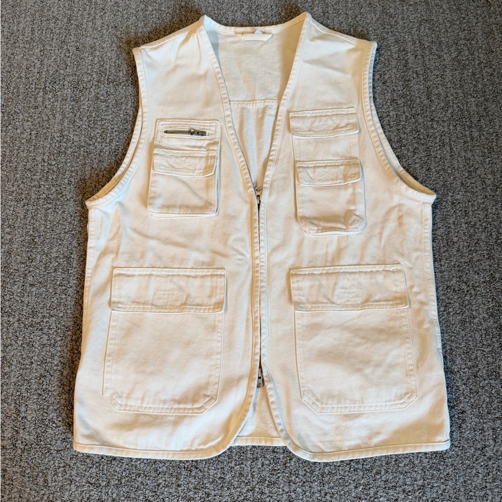 & Other Stories Canvas Utility Vest in Ivory, 4